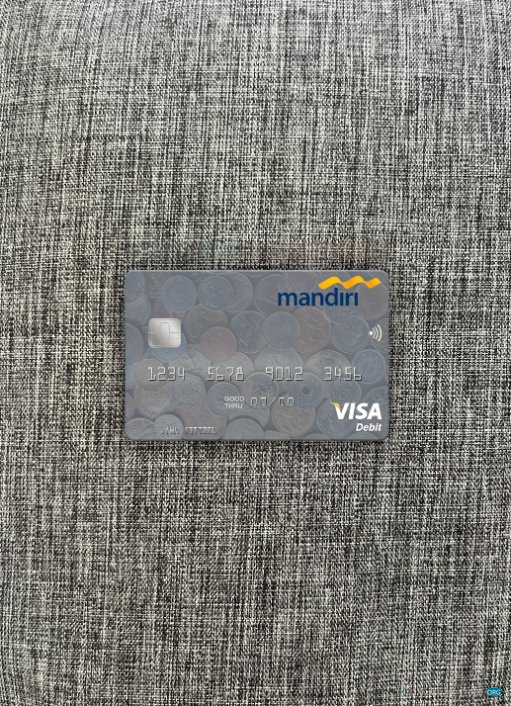 Download Indonesia Bank Mandiri visa debit card photolook front Photoshop template